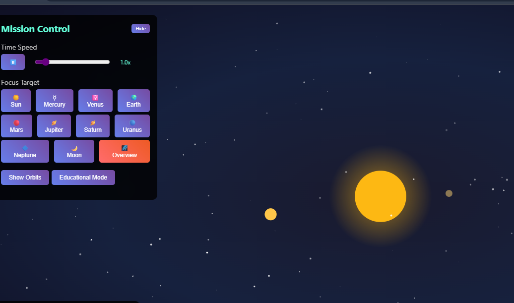 3D Solar System Model Explorer Project 1 solar